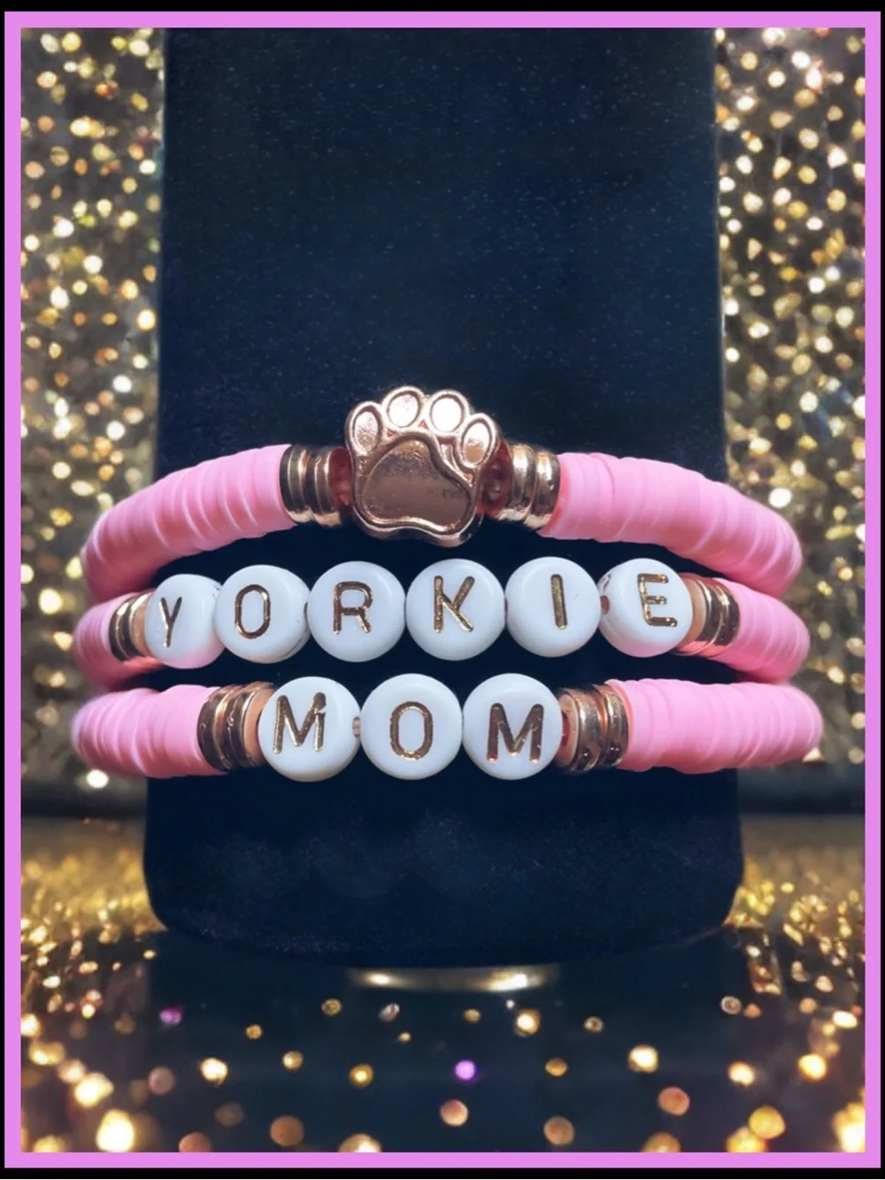 3 piece Yorkie Mom Bracelet Set